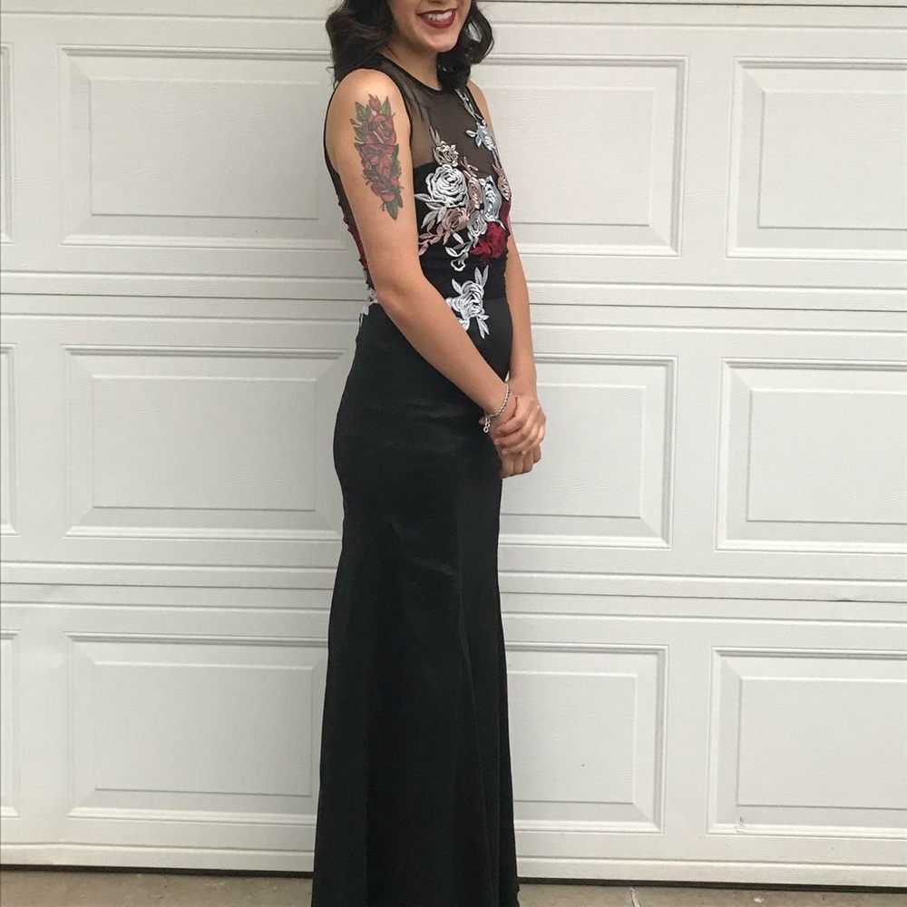 Floral & black formal gown